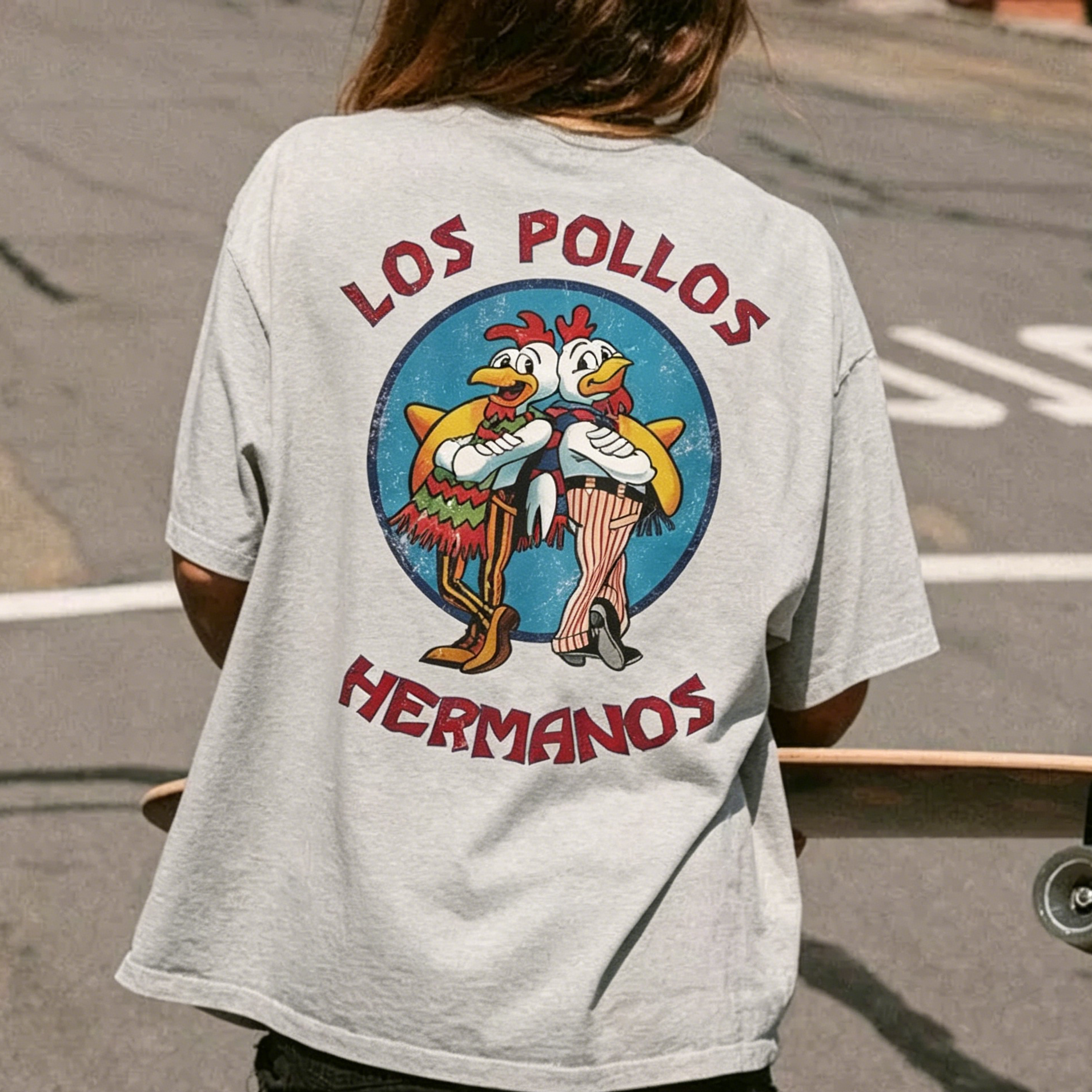 Los Pollos Hermanos Breaking Bad Women's T-shirt（Double-sided Print）