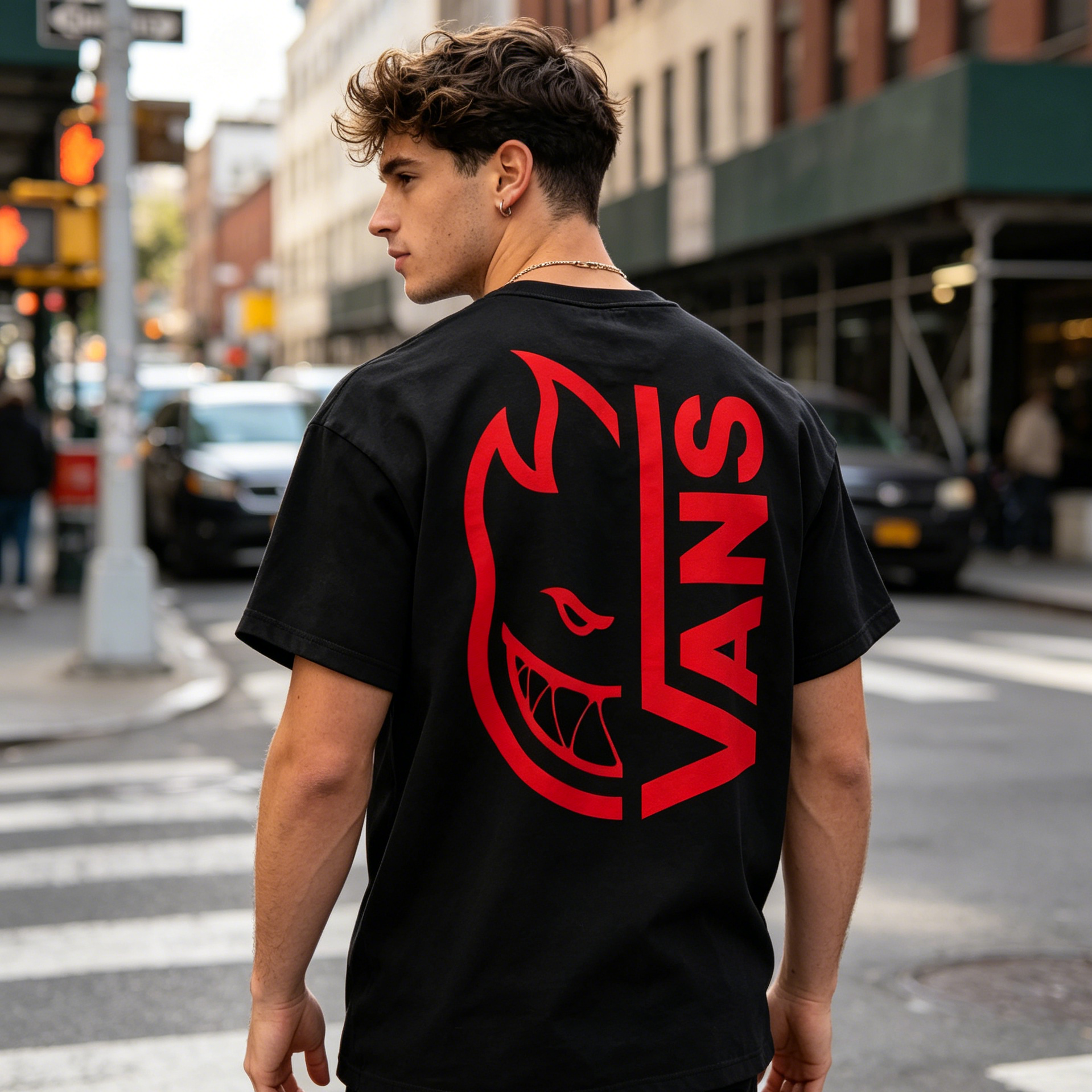 Vas Red Spitfire Flame Printed Men's T-shirt