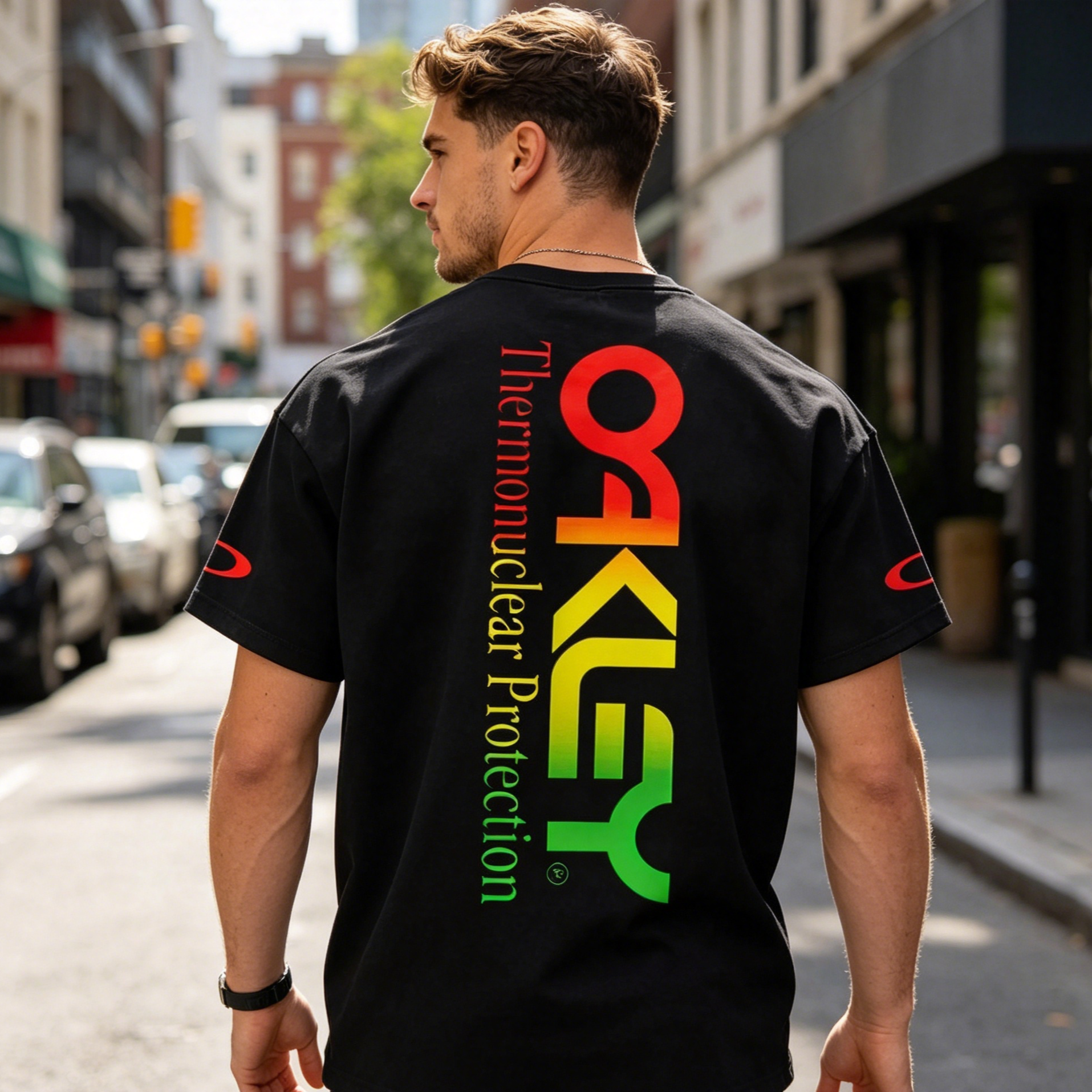 Oakley Thermonuclear Gradient Text Printed Men's T-shirt