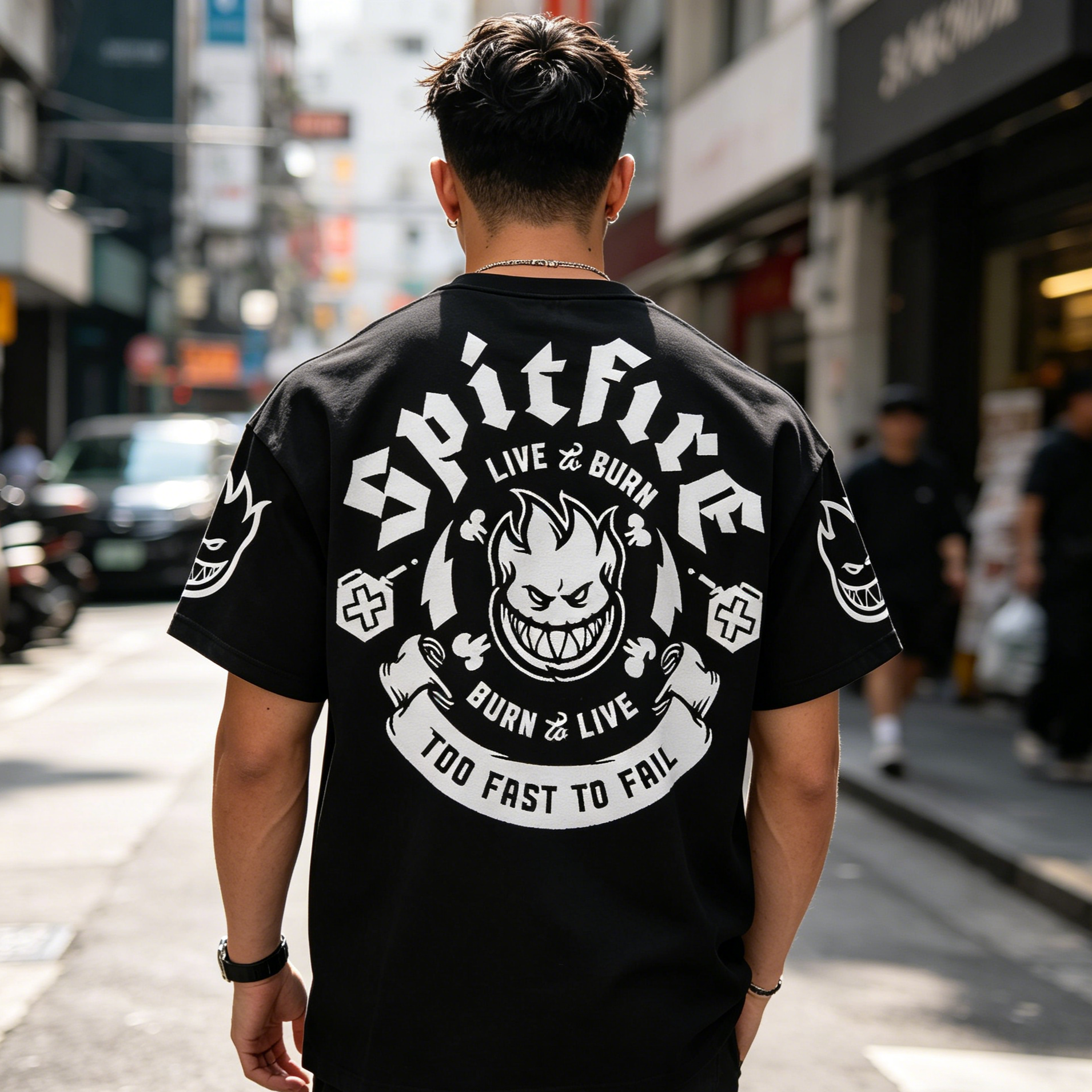 Live To Burn Burn To Live Too Fast To Fail Printed Men's T-shirt