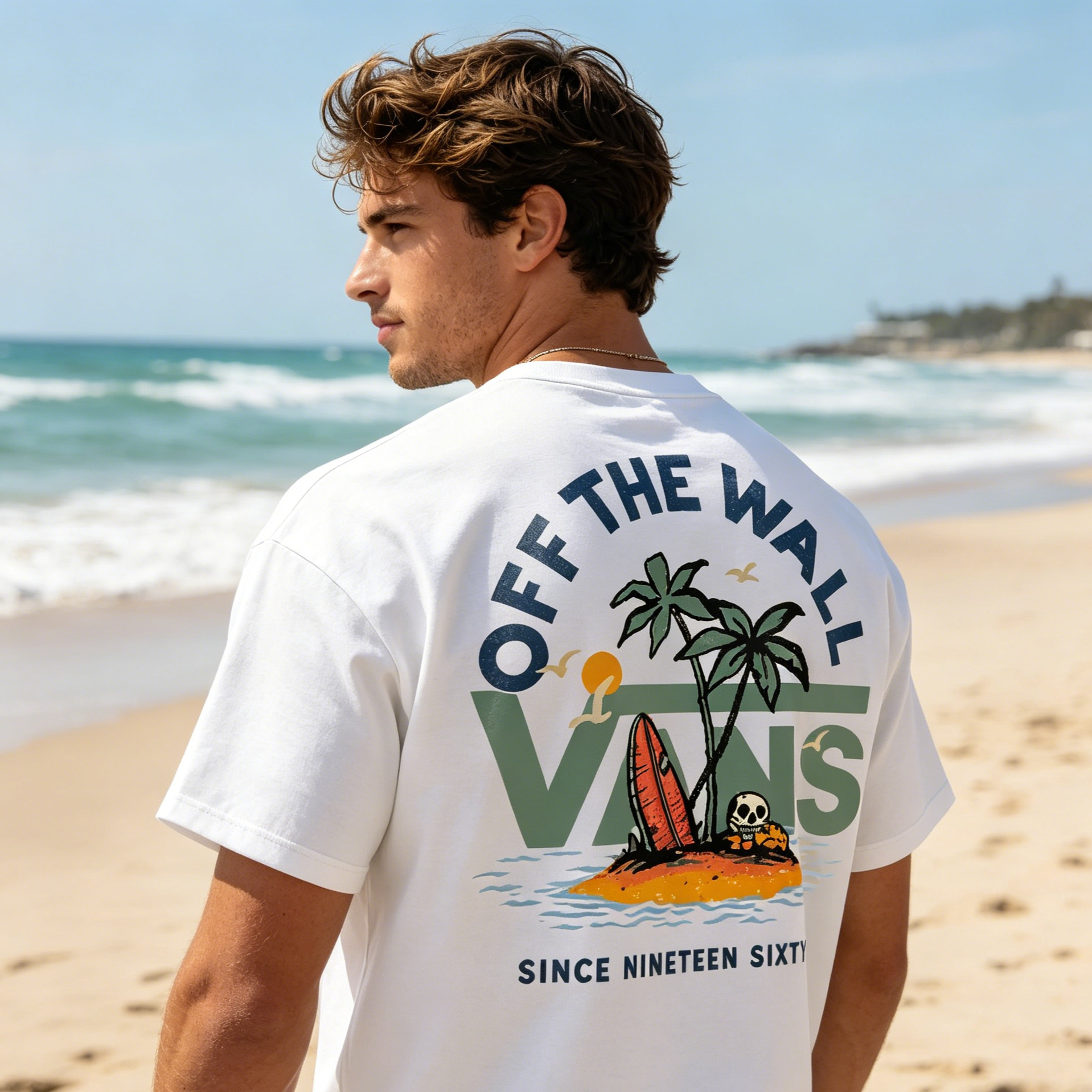 Vas Off The Wall Skull Island Printed Men's T-shirt