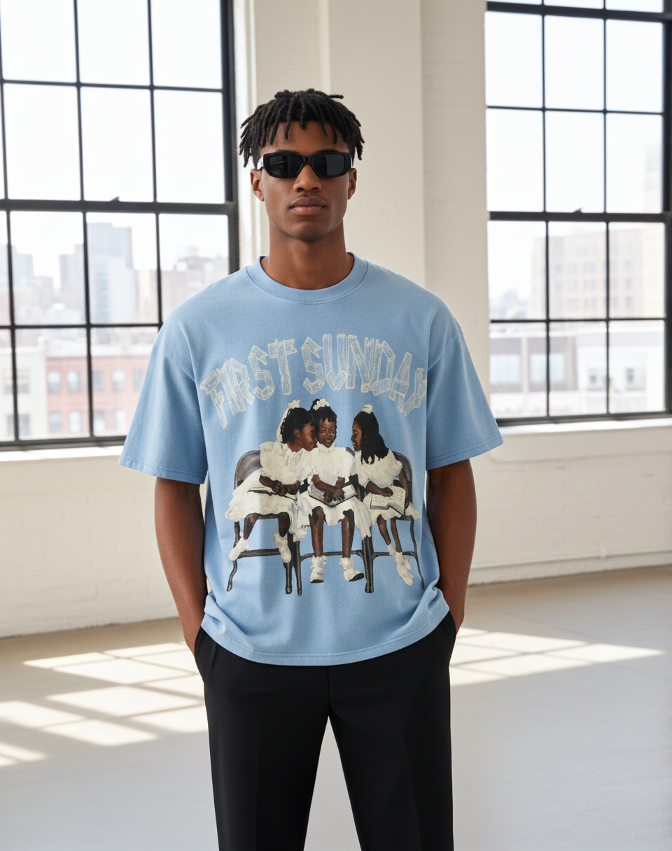 First Sunday Graphic 100% Cotton Basic T-Shirt