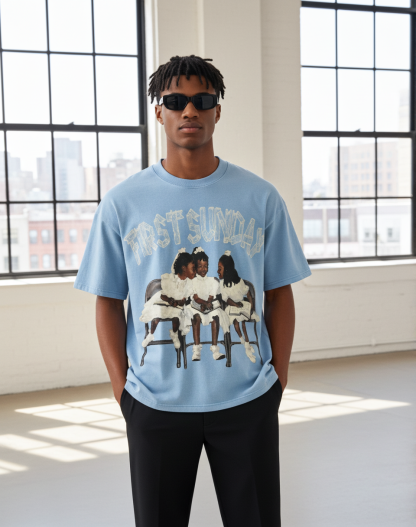 First Sunday Graphic 100% Cotton Basic T-Shirt