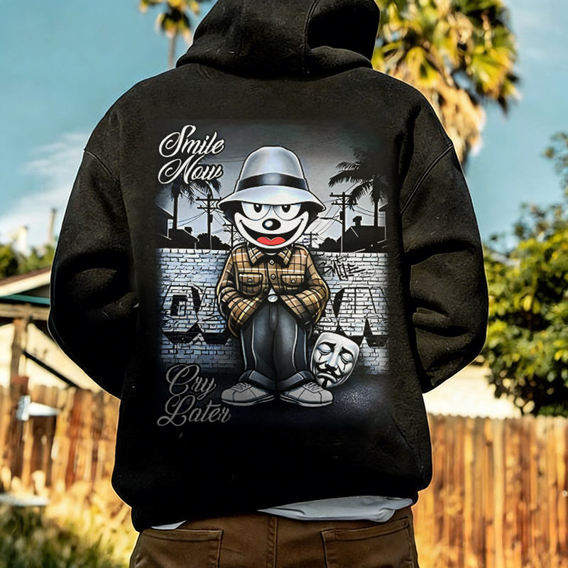 Smile Now Cry Later Printed Men's Hoodie（Double-sided Print）