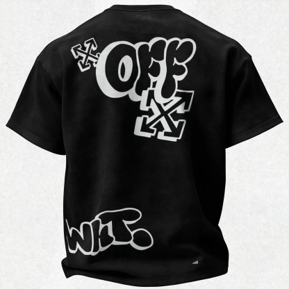 Off-White Graffiti Off Text Arrow Printed Men's T-shirt