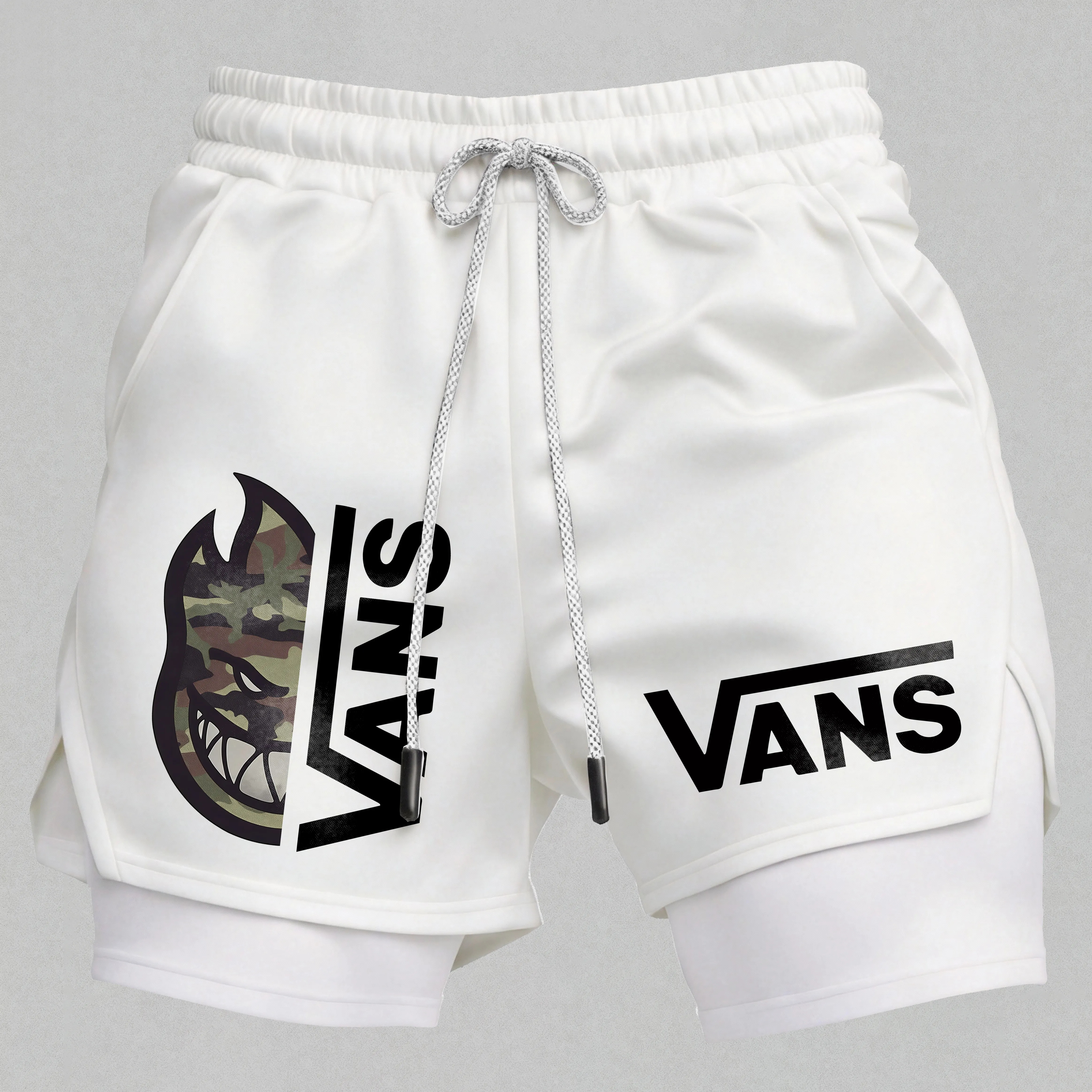 Vas X Spitfire Camo Flame Split Graphic Shorts