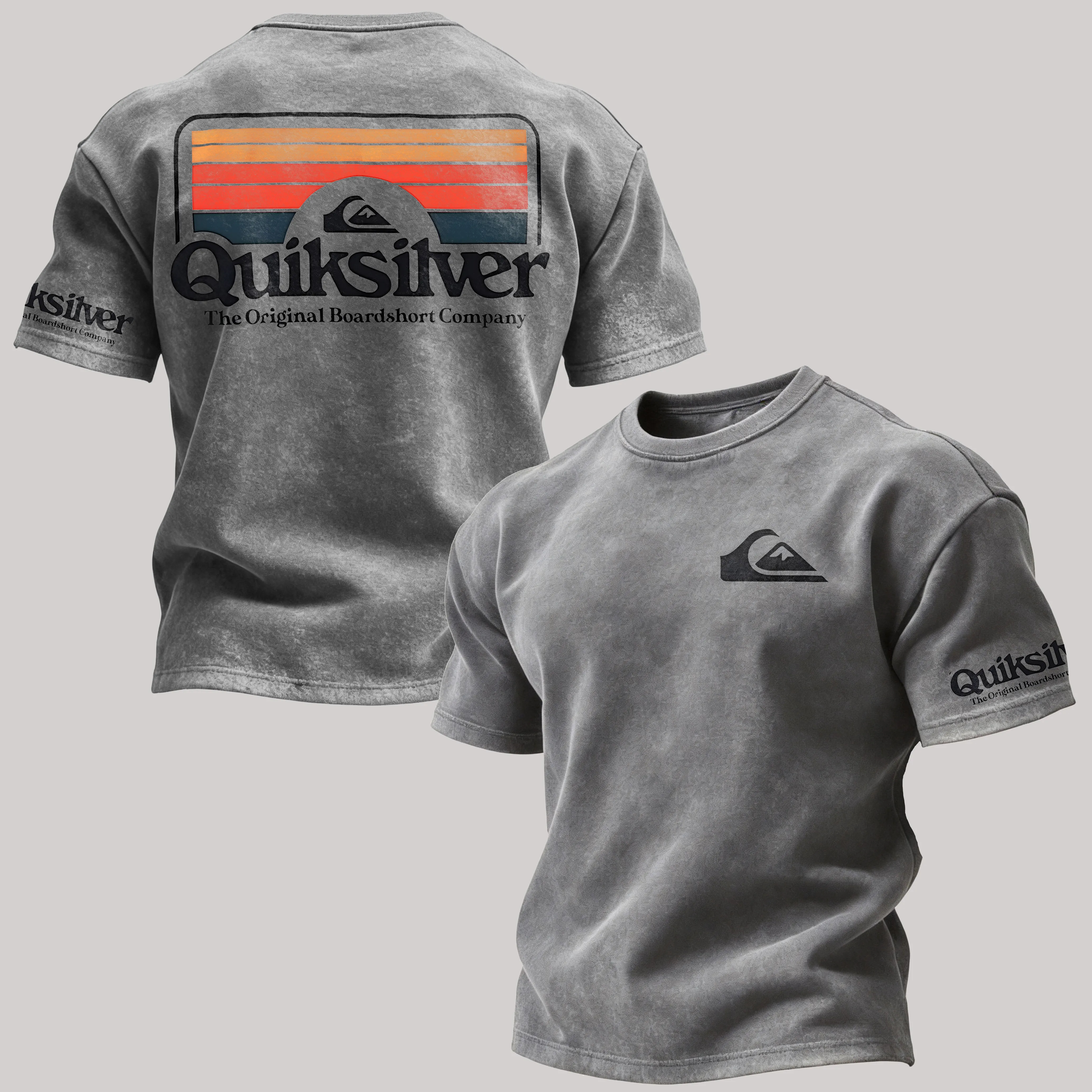 Quiksilver Retro Sunset Logo Printed Men's T-shirt