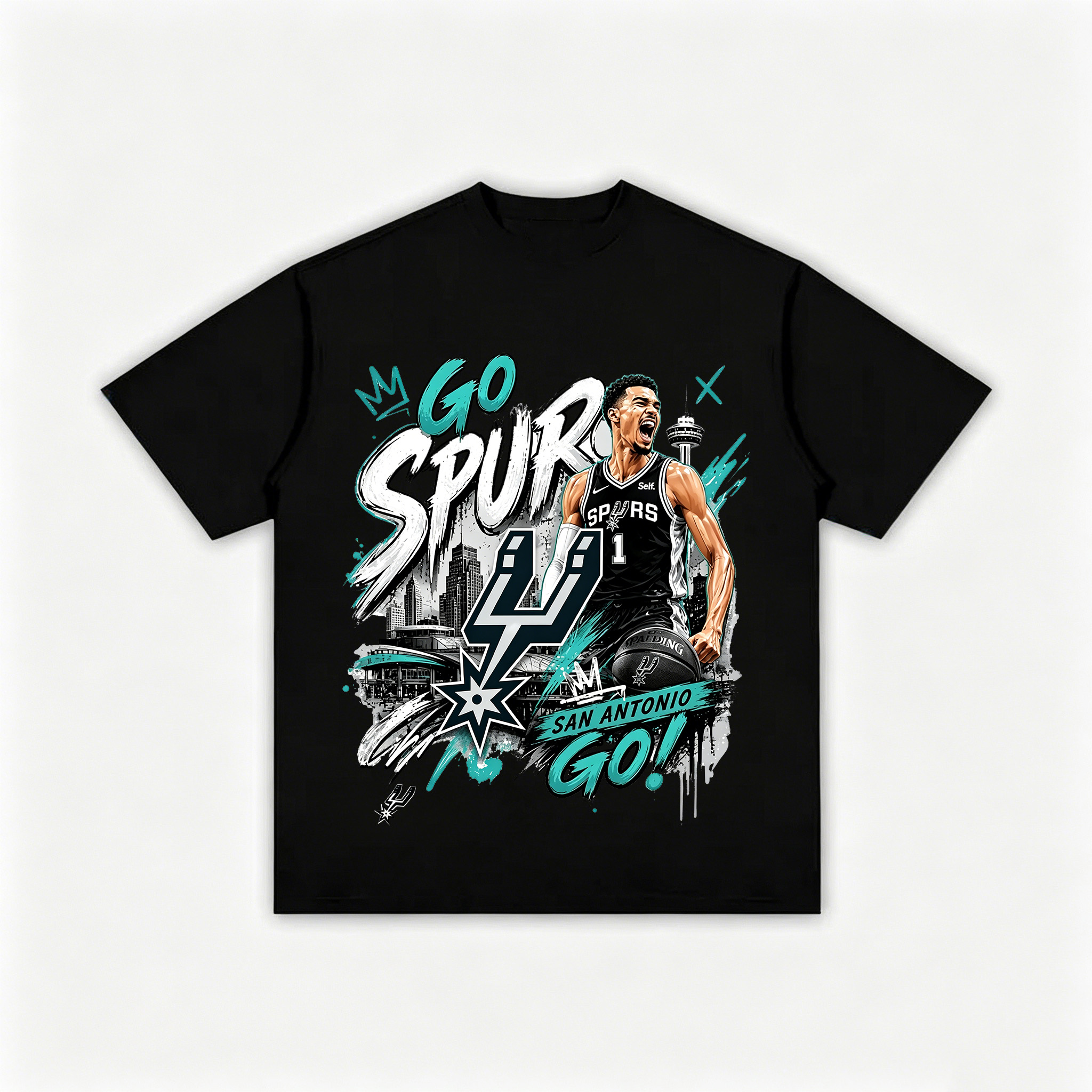 Go Spurs San Antonio Go Spurs Wemby Printed Men's T-shirt