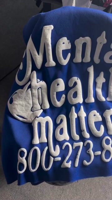 Puff Print Mental Health Matters Cropped Hoodie