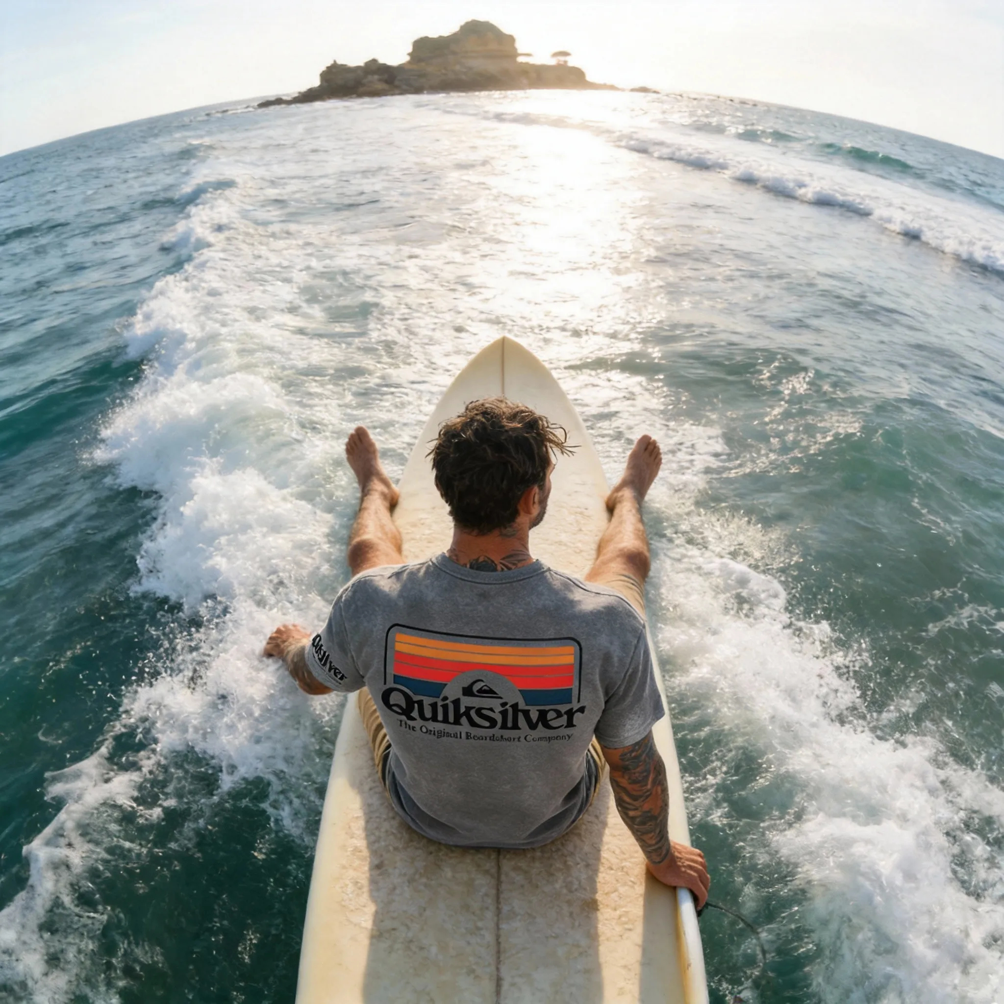 Quiksilver Retro Sunset Logo Printed Men's T-shirt