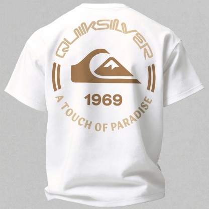 Quiksilver 1969 Paradise Circle Logo Printed Men's T-shirt