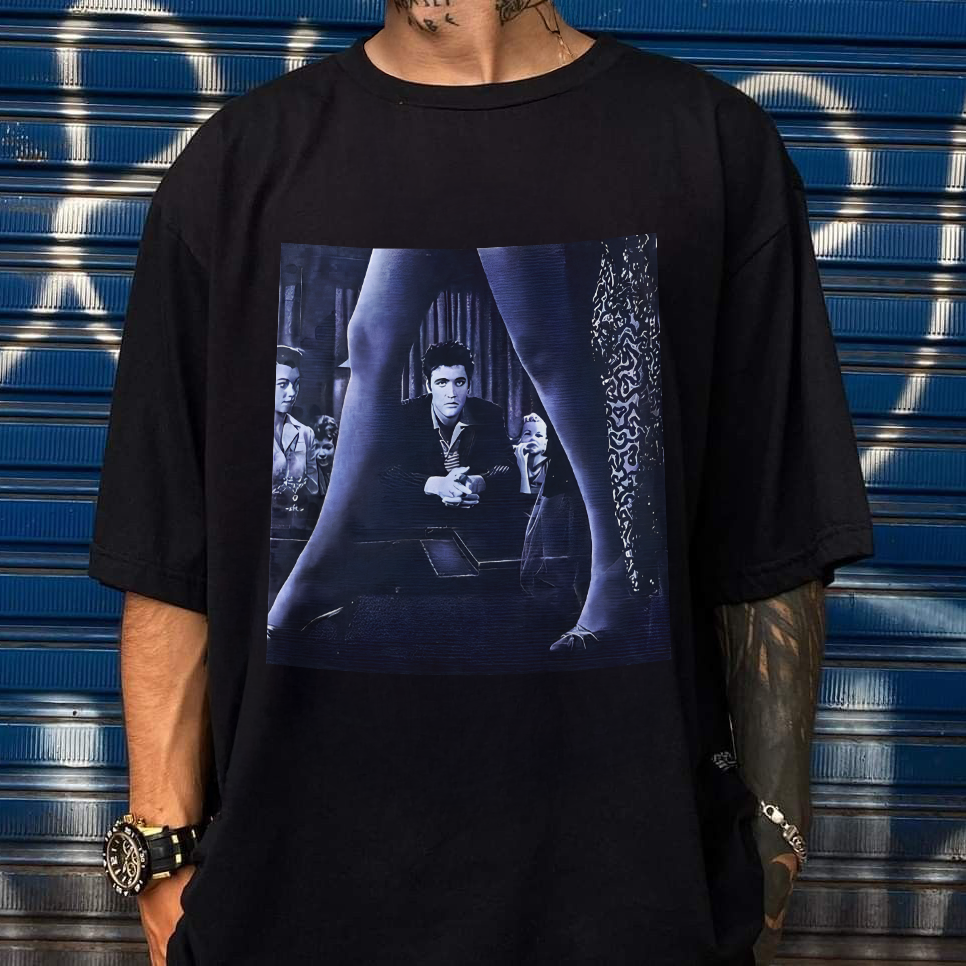 Retro Elvis Portrait Tee Printed Men's T-shirt