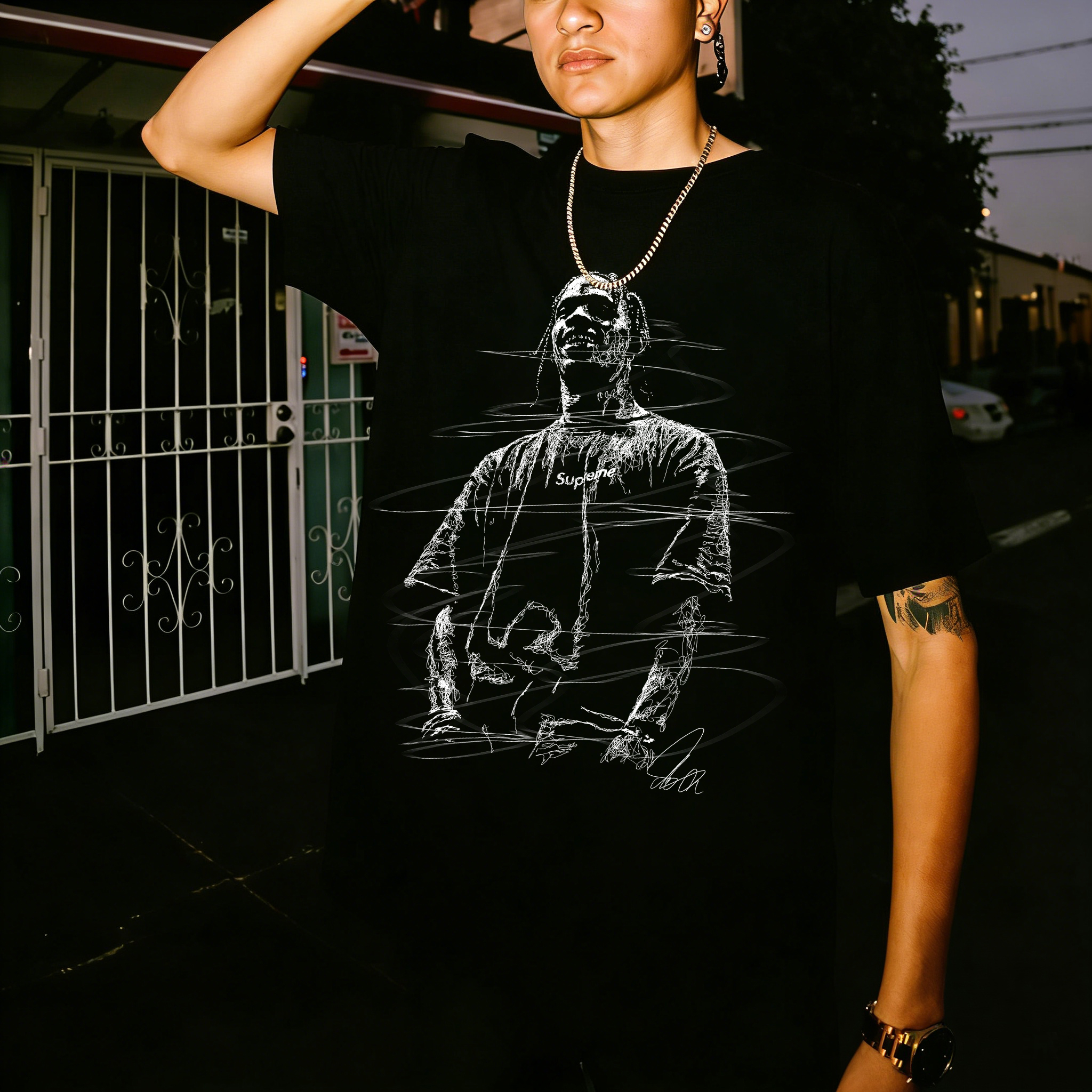 Travis Scott x Supreme Printed Men's T-shirt