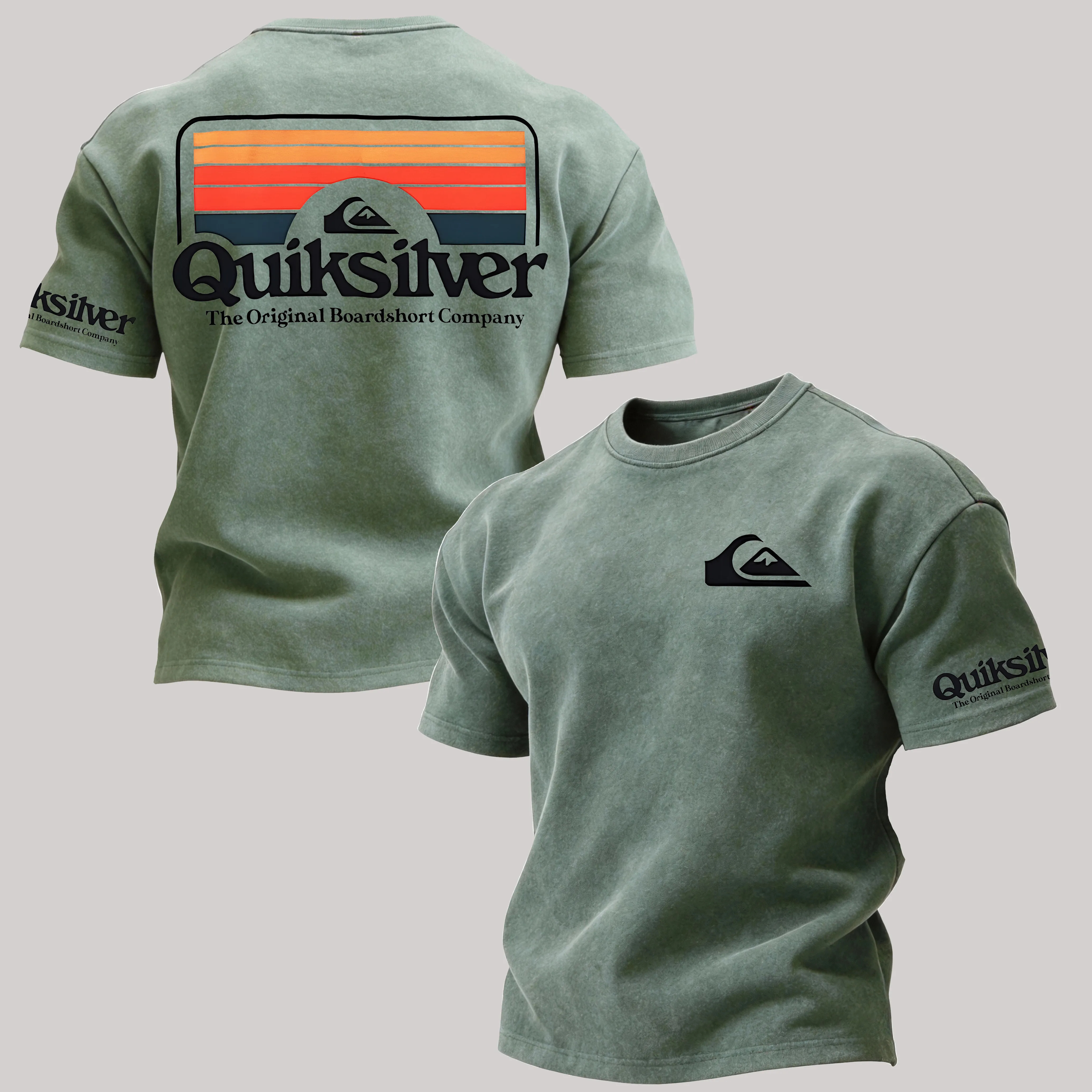 Quiksilver Retro Sunset Logo Printed Men's T-shirt