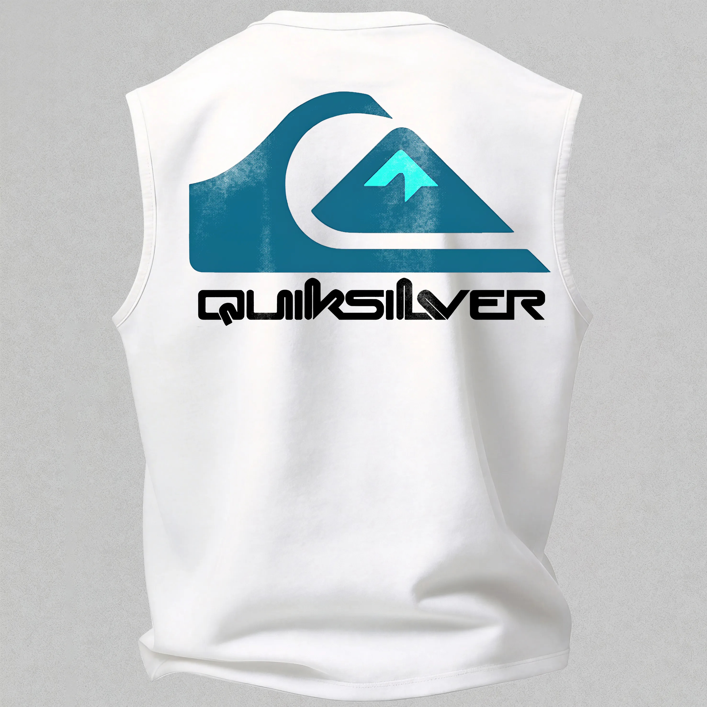 Quiksilver Teal Gradient Logo Printed Men's Vest