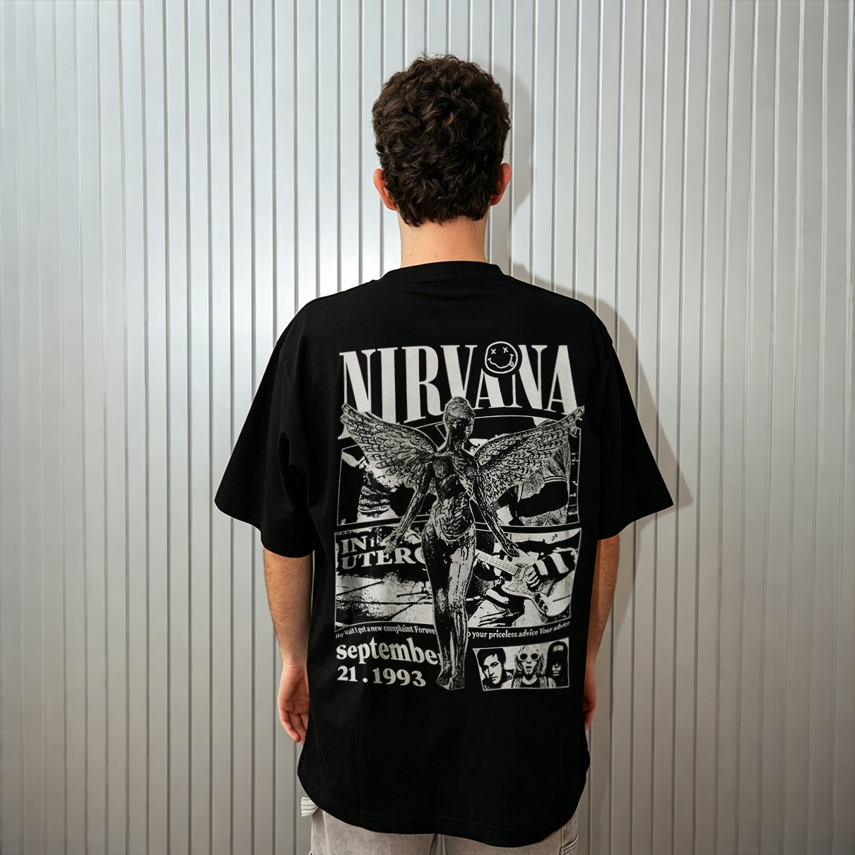 Nirvana、September 21.1993、In Utero Printed Men's T-shirt