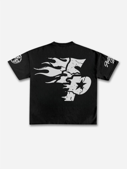 Studio Real Wise Vintage Print Pattern Cotton T-Shirt