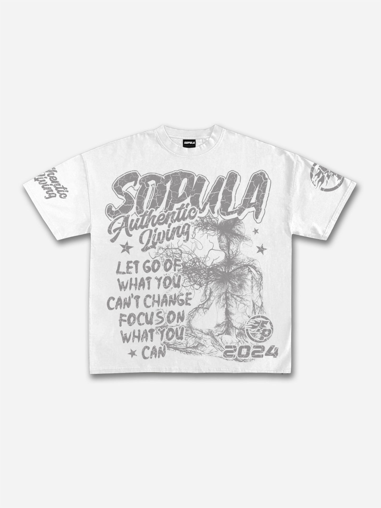 Studio Real Wise Vintage Print Pattern Cotton T-Shirt