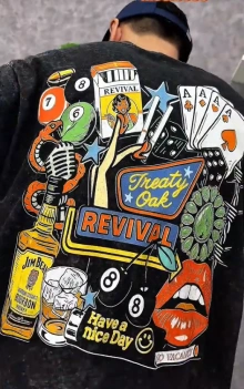 Treaty Oak Revival Printed Vintage Washed T-shirt（Double-sided Print）