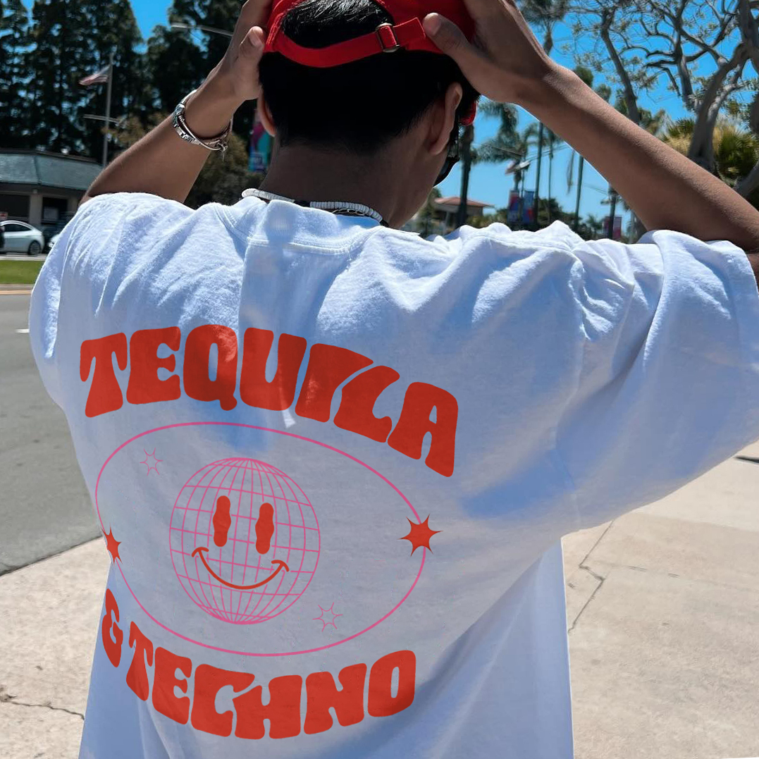 Tequila & Techno Printed T-shirt（Double-sided Print）