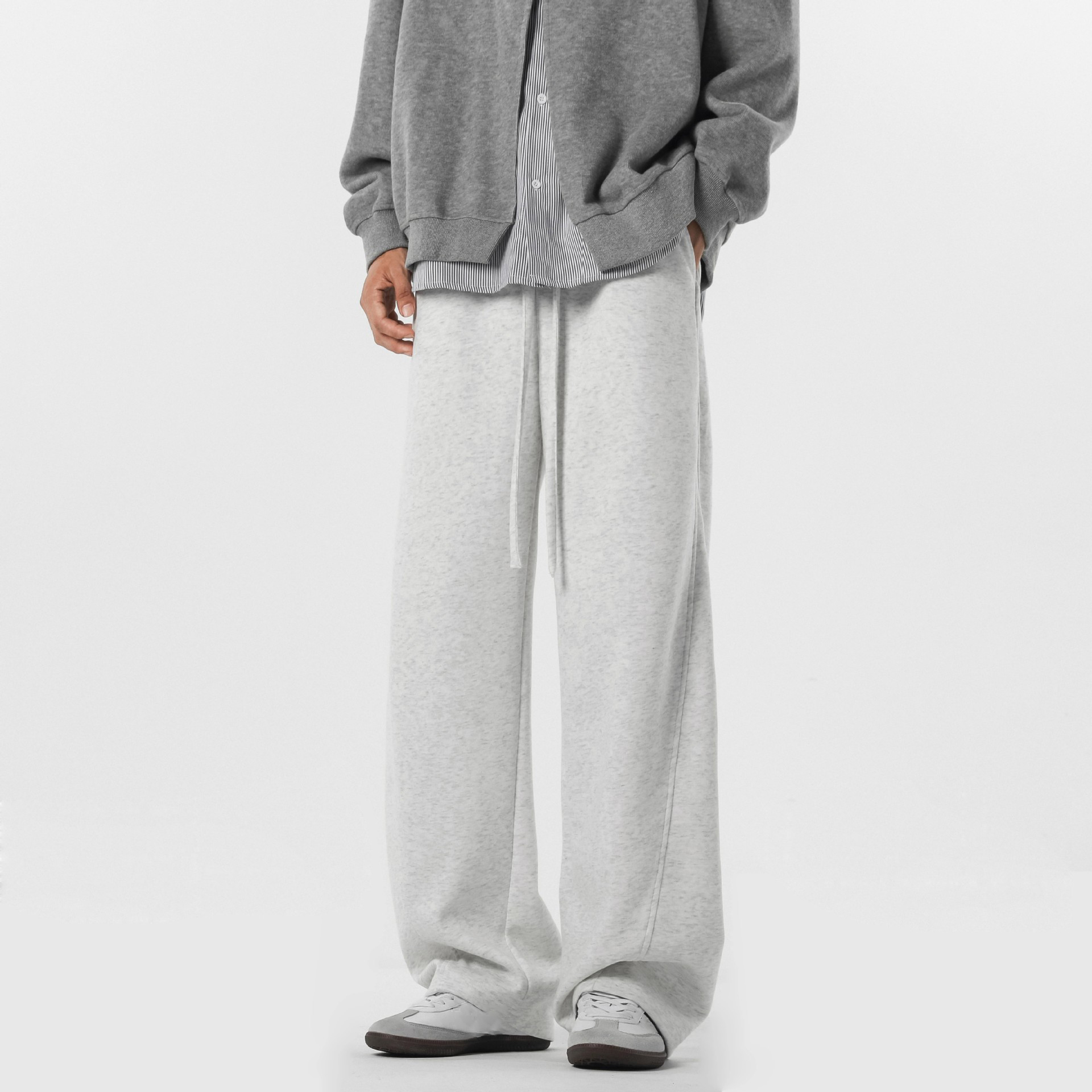 Retro High Street Scimitar Stitching Wide Leg Sports Pants