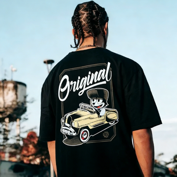 Pedal Car Felix The Cat Printed T-Shirt（Double-sided Print）