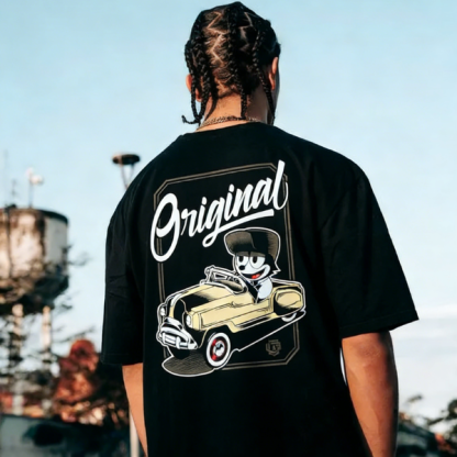 Pedal Car Felix The Cat Printed T-Shirt（Double-sided Print）