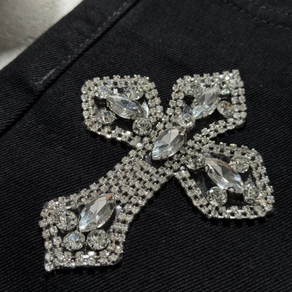 Sopula Rhinestones Cross Baggy Jeans