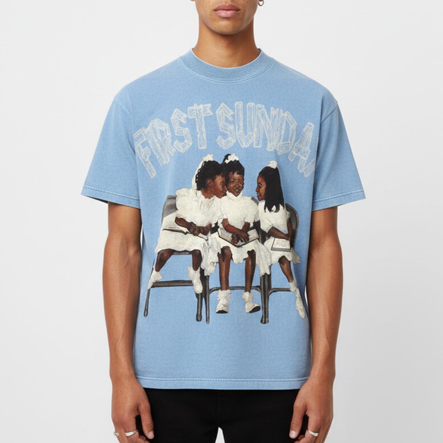 First Sunday Graphic 100% Cotton Basic T-Shirt