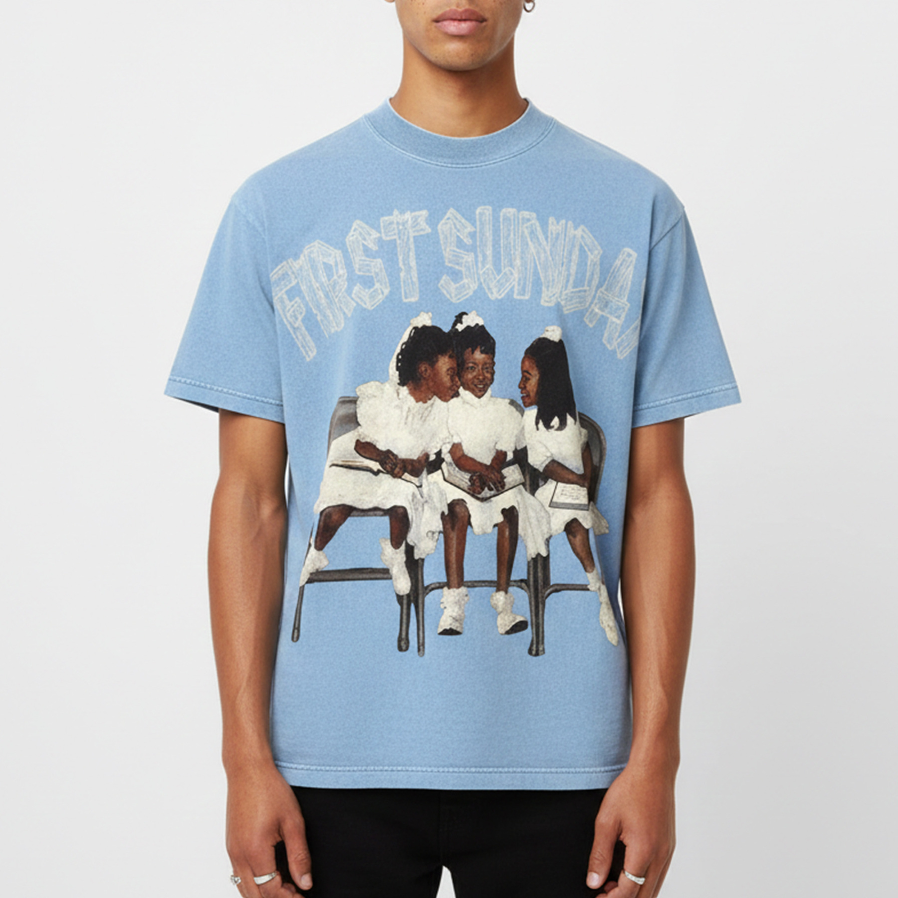 First Sunday Graphic 100% Cotton Basic T-Shirt