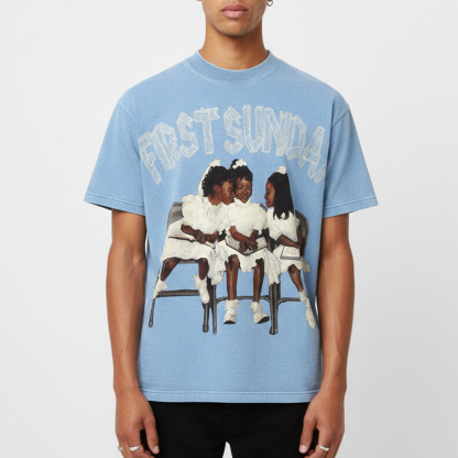First Sunday Graphic 100% Cotton Basic T-Shirt