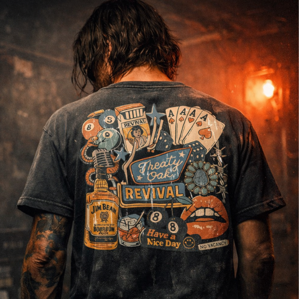 Treaty Oak Revival Printed Vintage Washed T-shirt（Double-sided Print）
