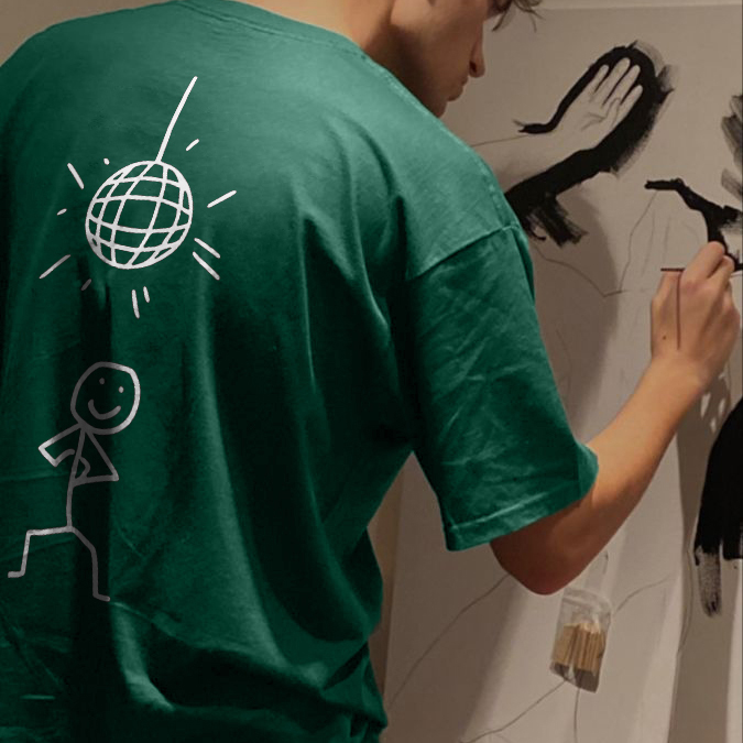 Dancing Under The Disco Ball Printed T-shirt（Double-sided Print）