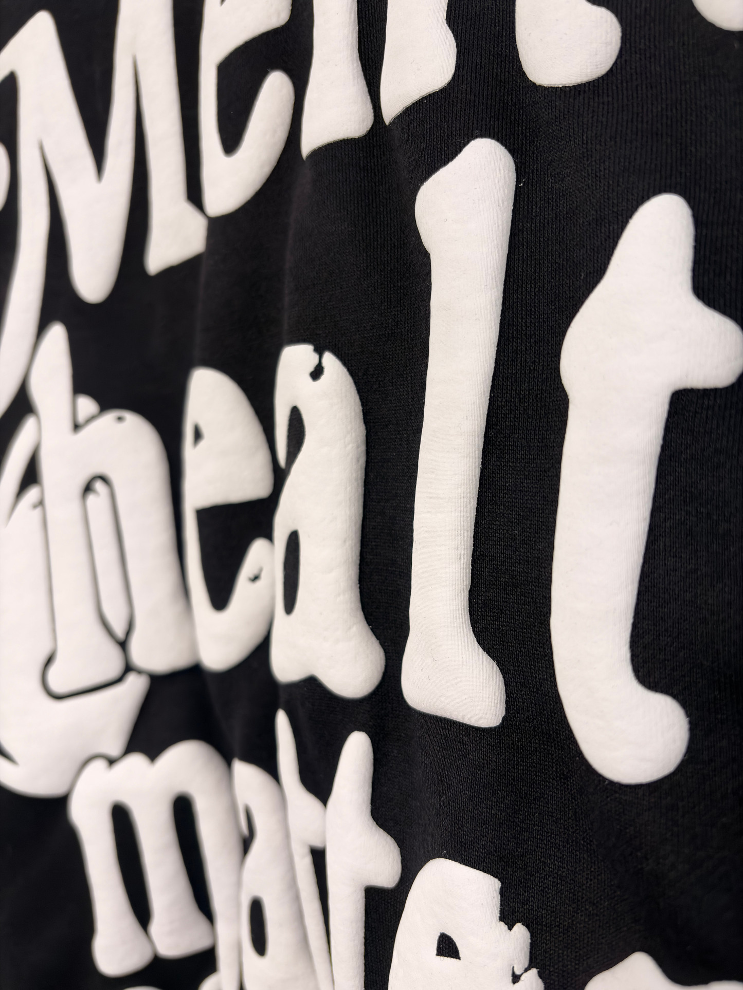 Puff Print Mental Health Matters Cropped Hoodie