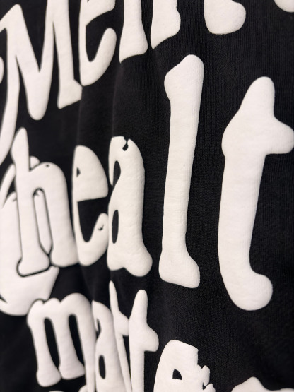 Puff Print Mental Health Matters Cropped Hoodie