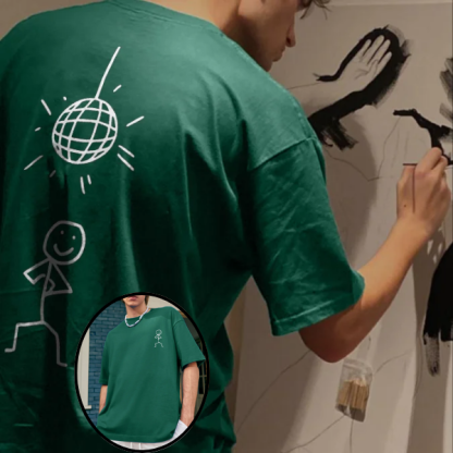 Dancing Under The Disco Ball Printed T-shirt（Double-sided Print）