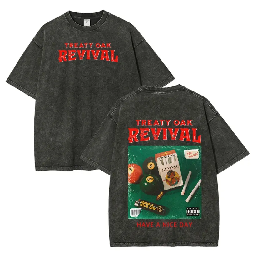 Treaty Oak Revival Printed Vintage Washed T-shirt（Double-sided Print）