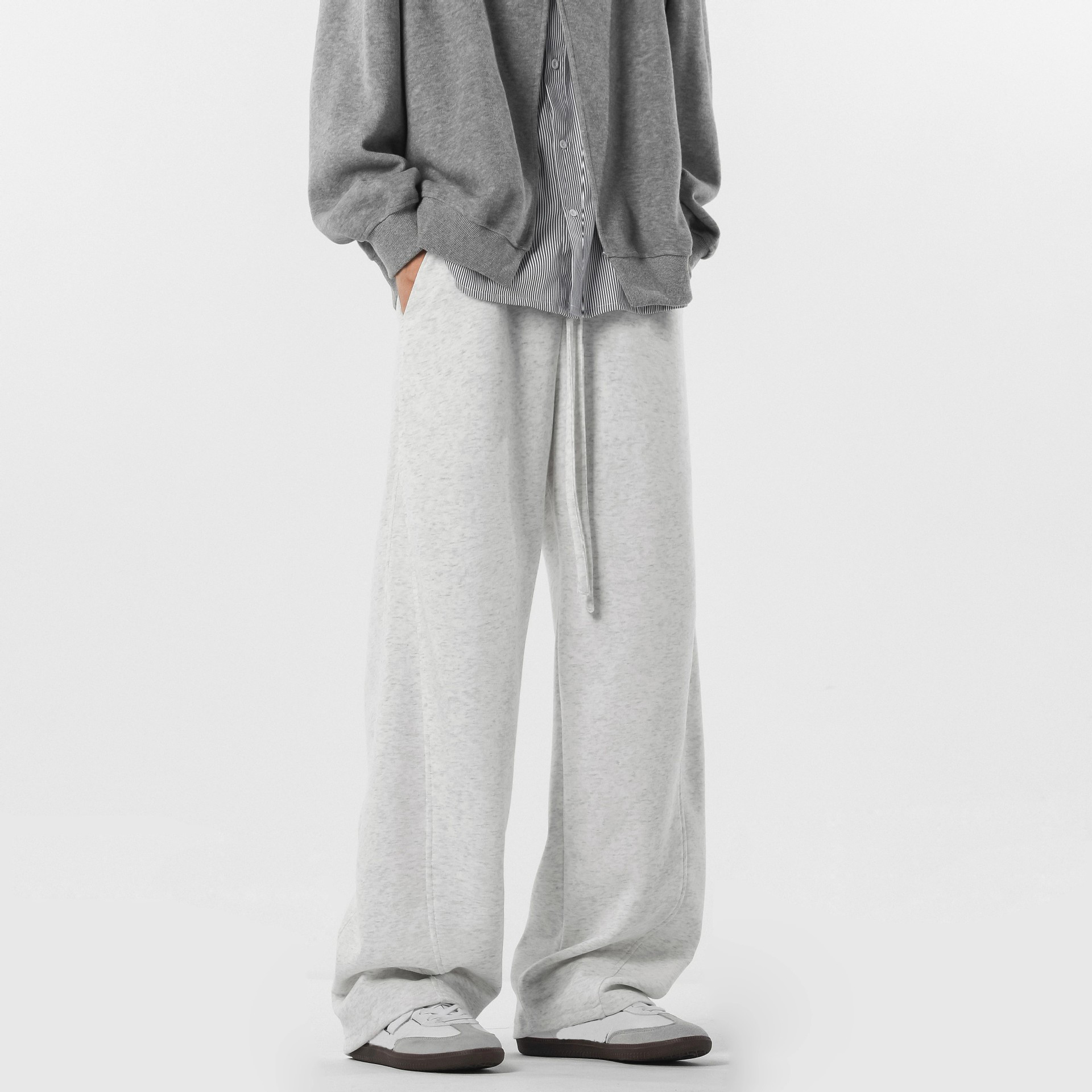 Retro High Street Scimitar Stitching Wide Leg Sports Pants