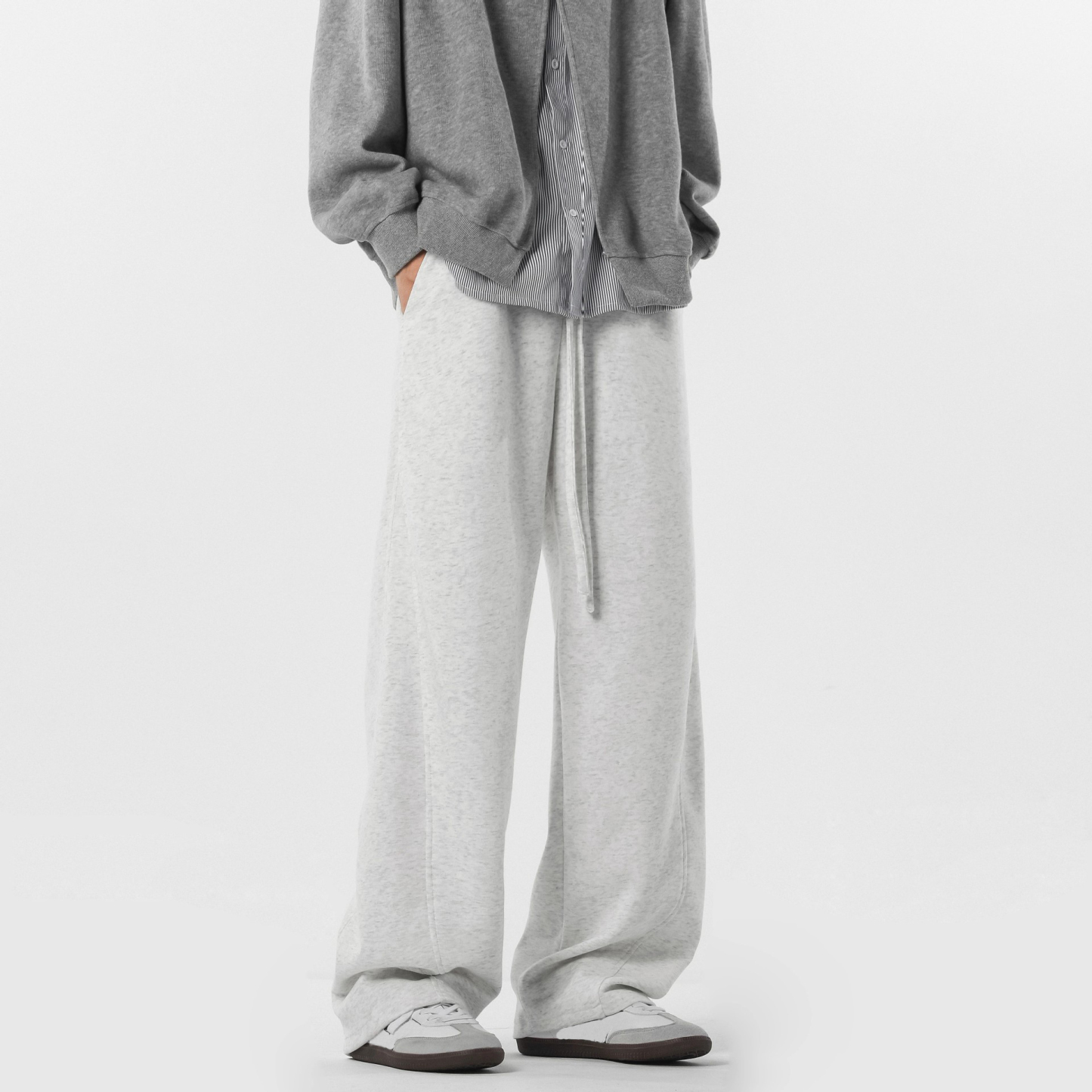 Retro High Street Scimitar Stitching Wide Leg Sports Pants