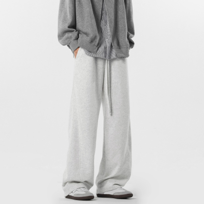 Retro High Street Scimitar Stitching Wide Leg Sports Pants