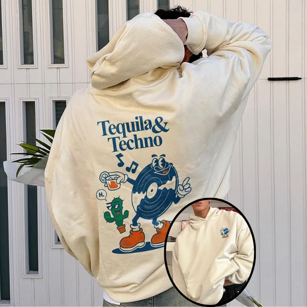 Tequila & Techno Printed Hoodie（Double-sided Print）