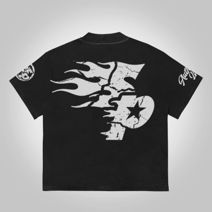 Studio Real Wise Vintage Print Pattern Cotton T-Shirt