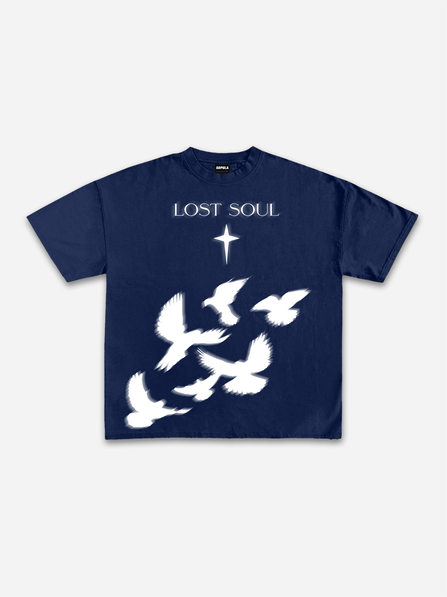 Lost Souls Pigeon Print Graphic Cotton T-shirt