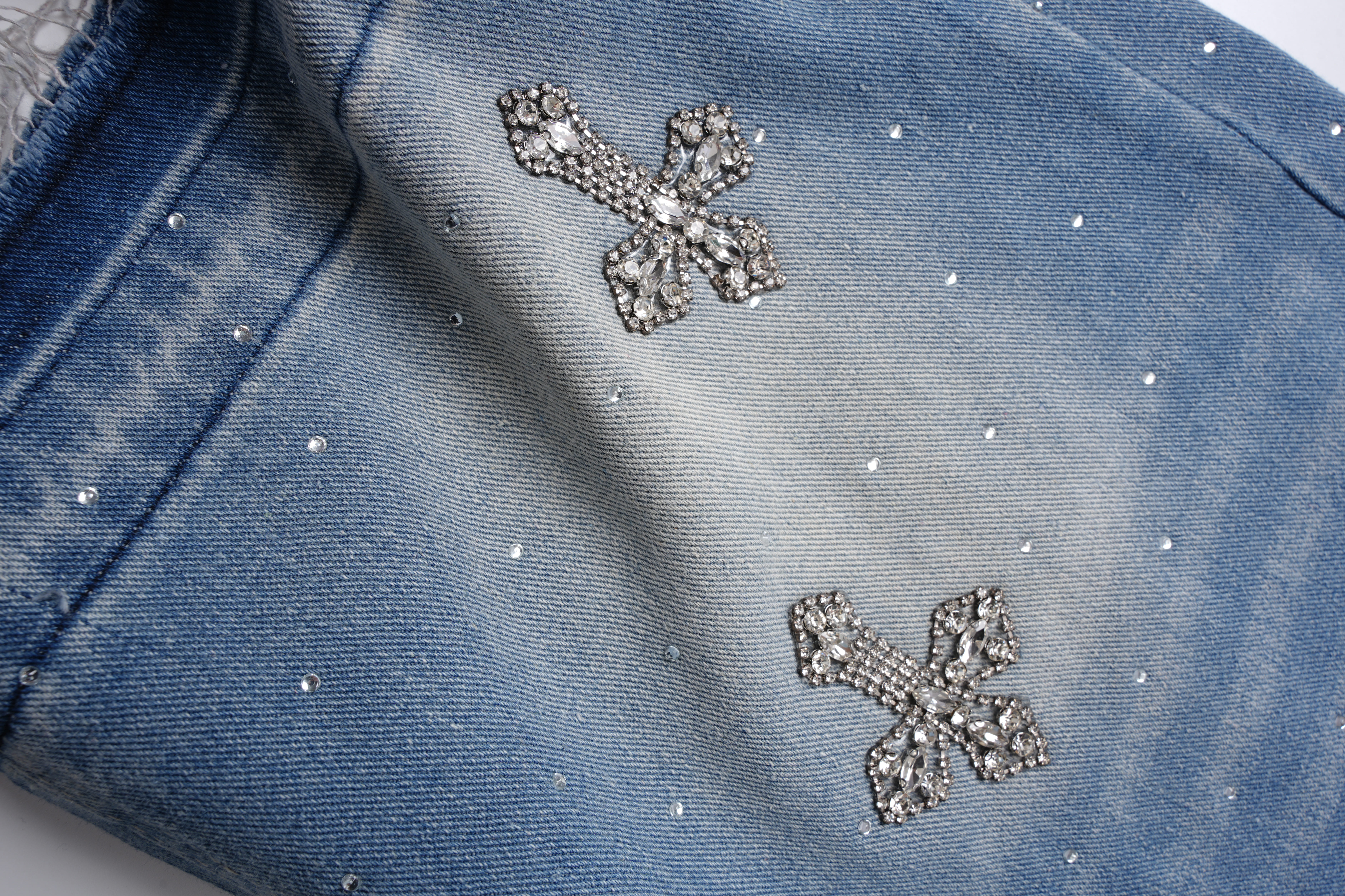 Hiphop Cross Hot Diamond Jorts Denim Shorts