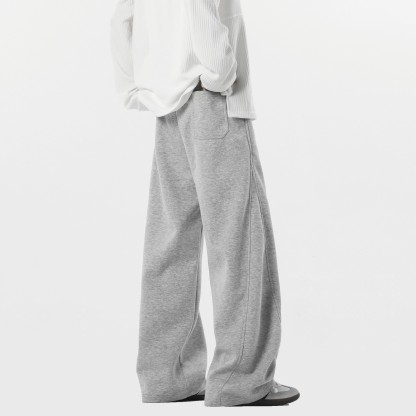 Retro High Street Scimitar Stitching Wide Leg Sports Pants