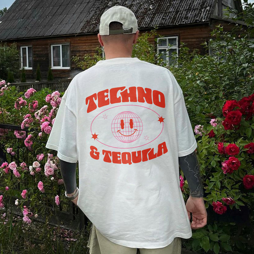 Tequila & Techno Printed T-shirt（Double-sided Print）