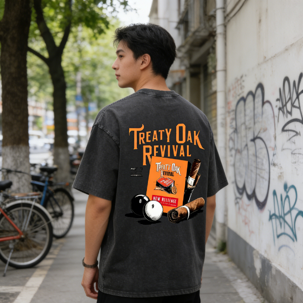 Treaty Oak Revival Printed Vintage Washed T-shirt（Double-sided Print）