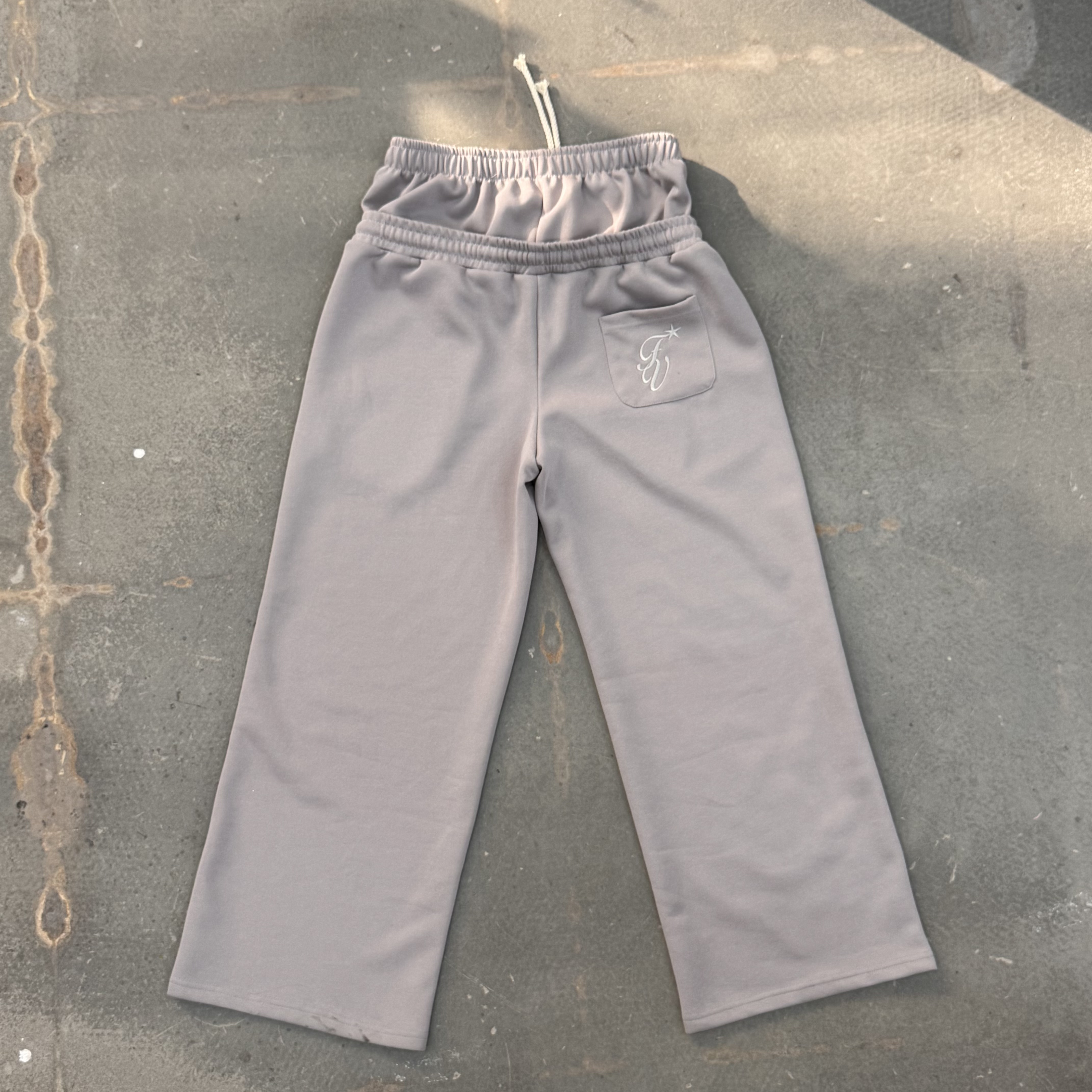 Sopula Embroidery Star Double Waistband Baggy Sweatpants