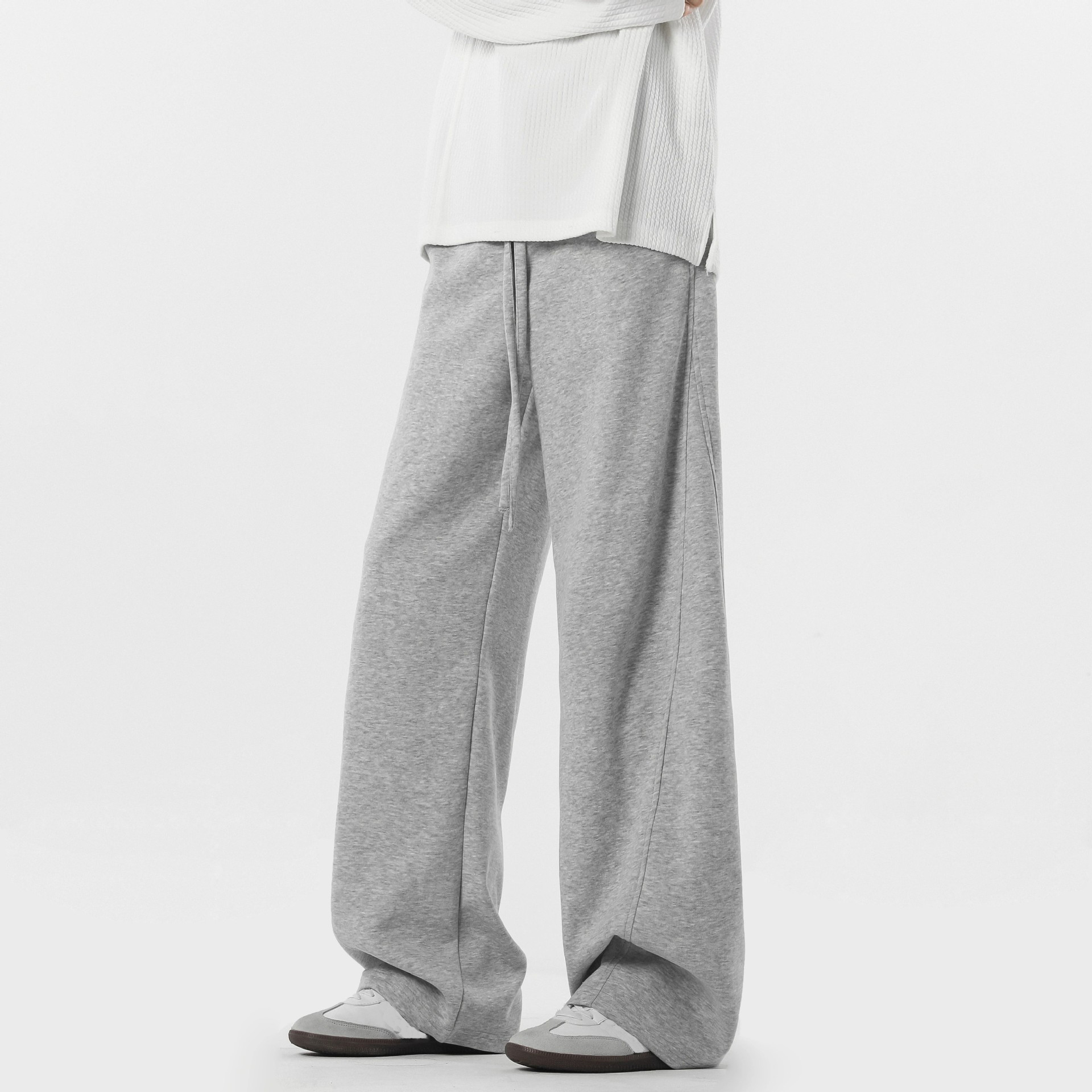 Retro High Street Scimitar Stitching Wide Leg Sports Pants