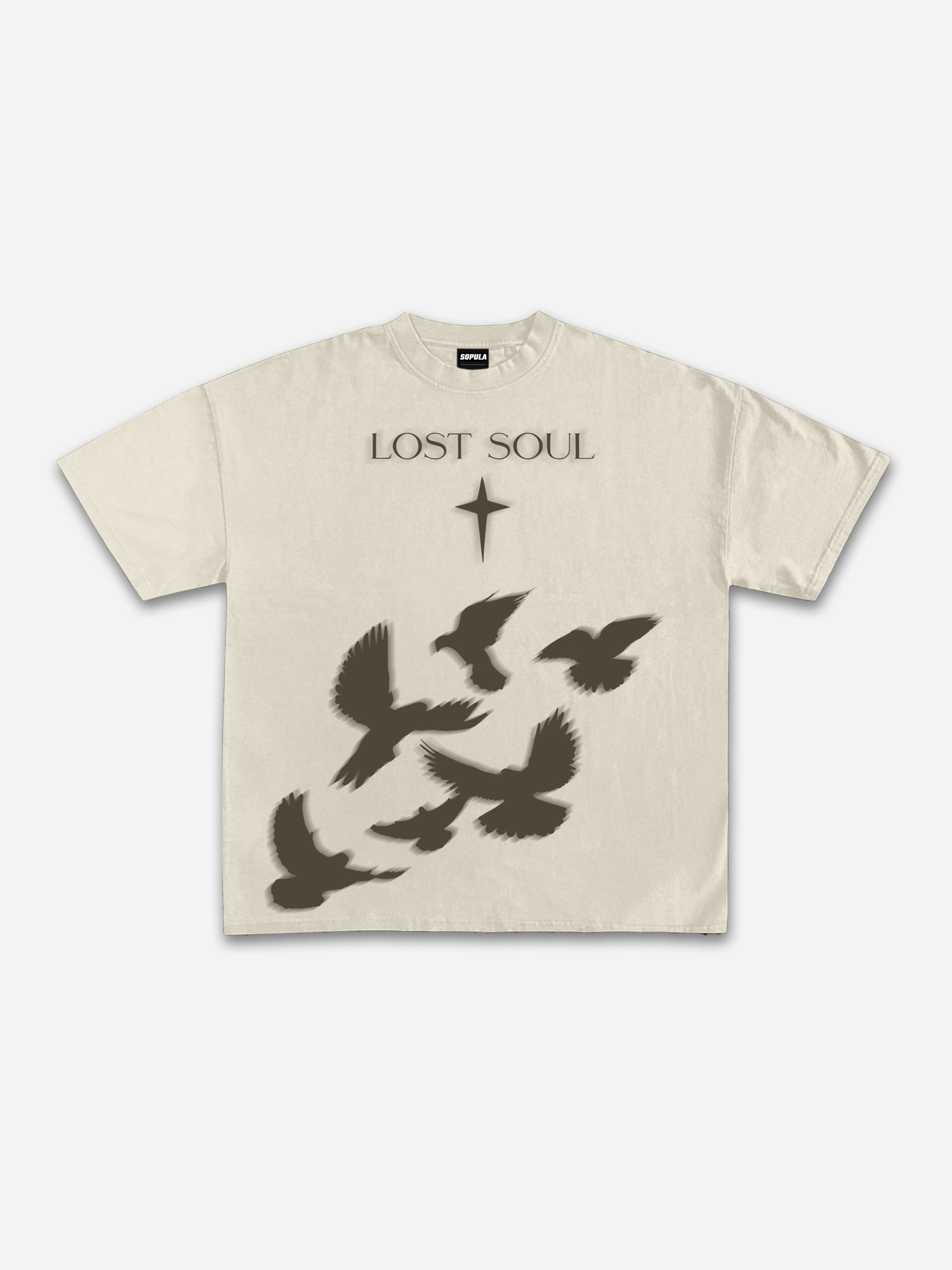 Lost Souls Pigeon Print Graphic Cotton T-shirt
